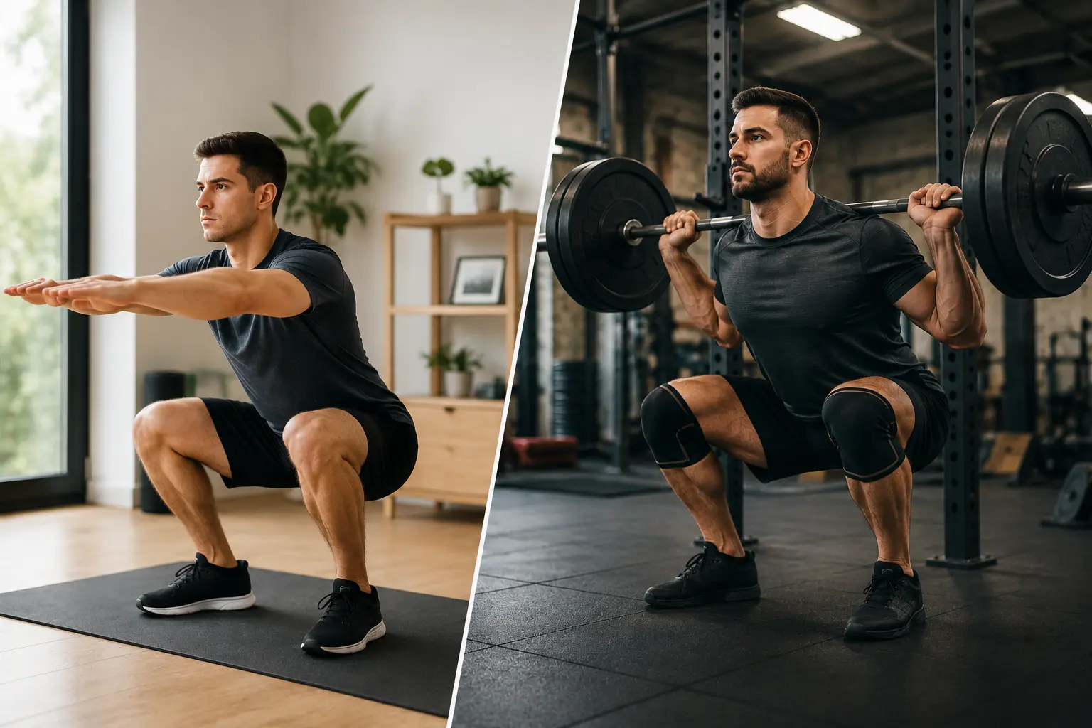 Bodyweight Squats vs. Weighted Squats