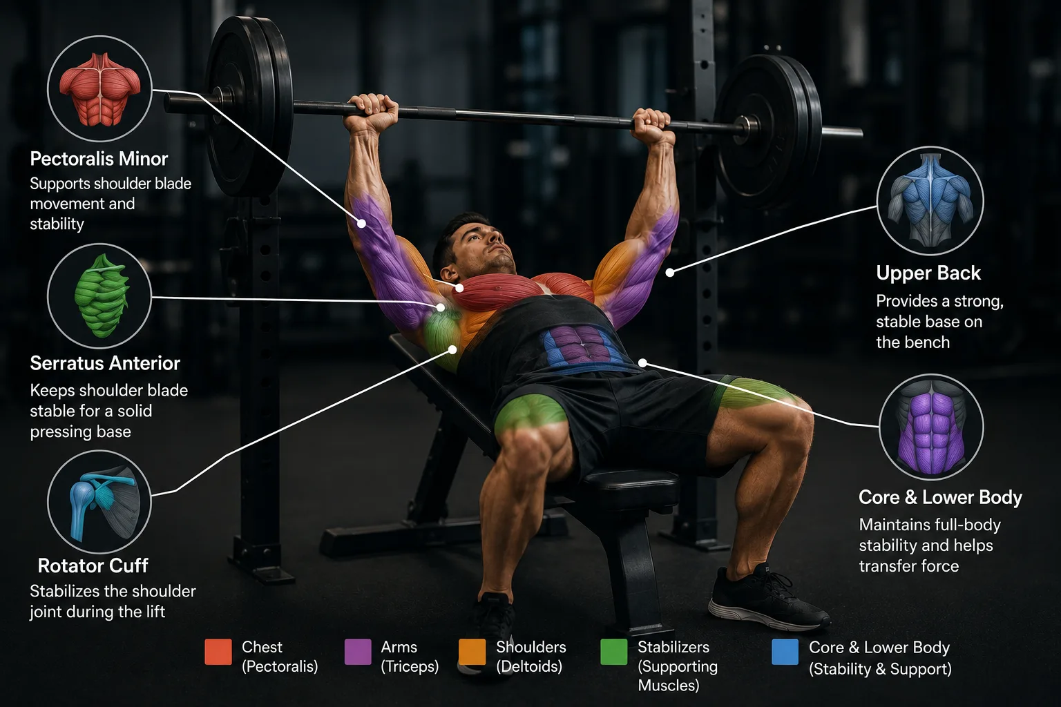 Other Muscles Used During the Bench Press