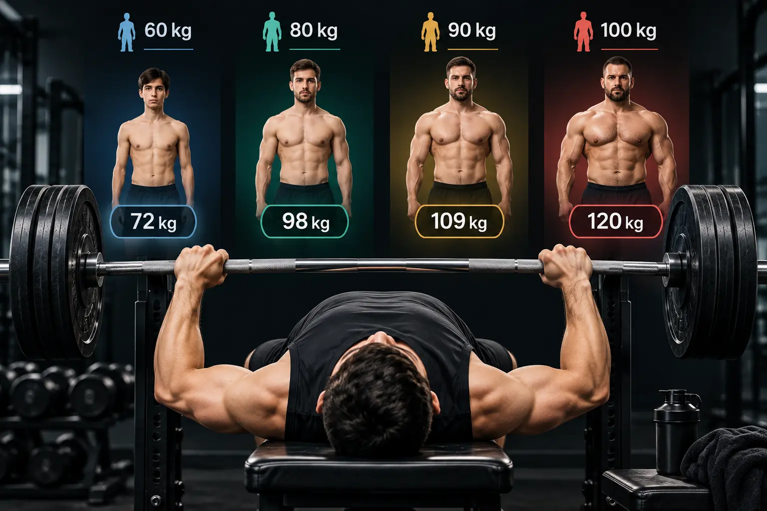 Average Bench Press by Bodyweight